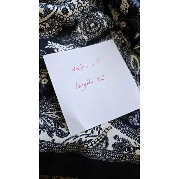 Loft Pencil Skirt Woman's XS Navy Paisley Silk Slit Career City - Picture 7 of 8